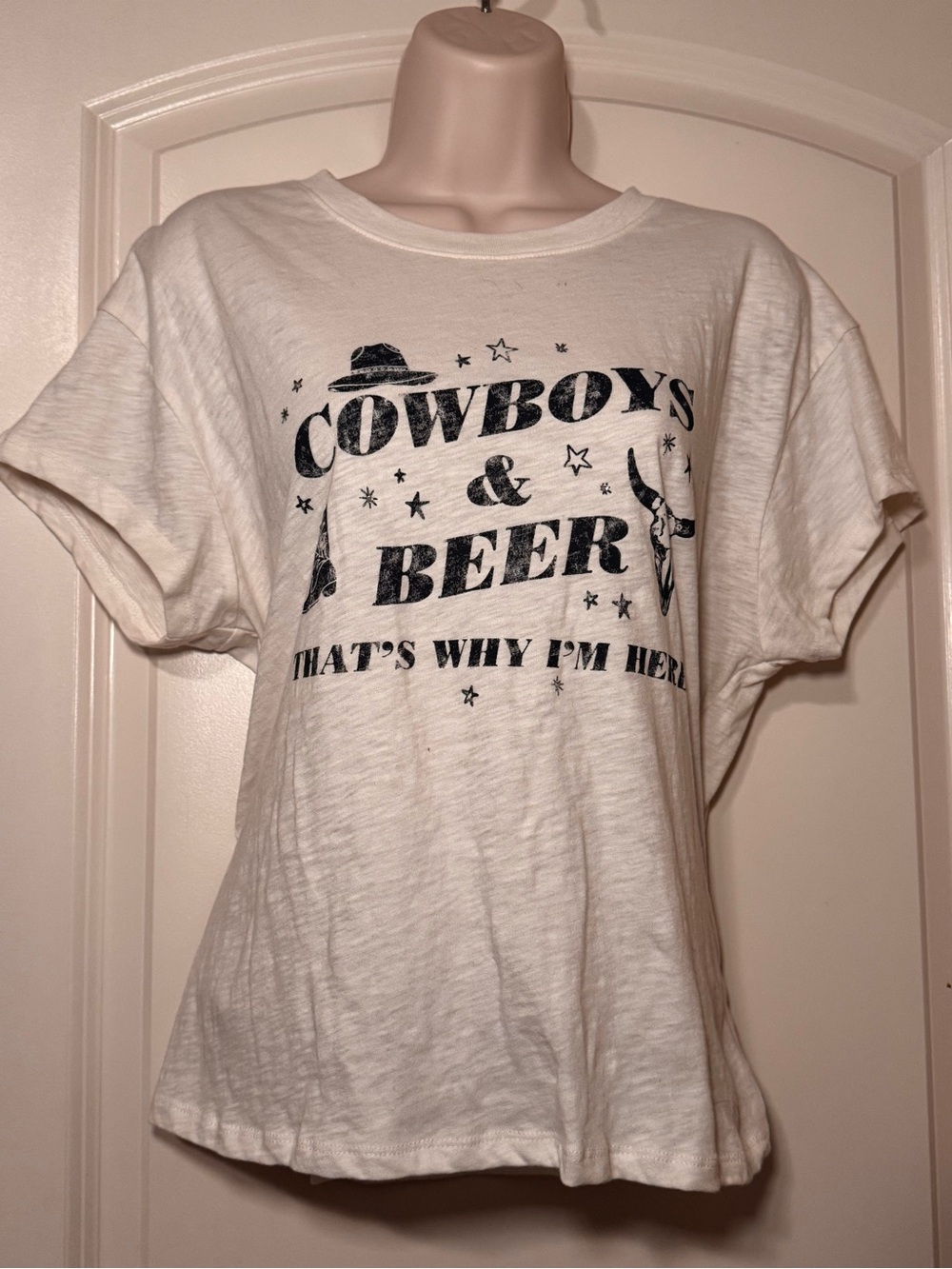 Cowboys & Beer Graphic Tee - White Crow Boot Barn XL NWT